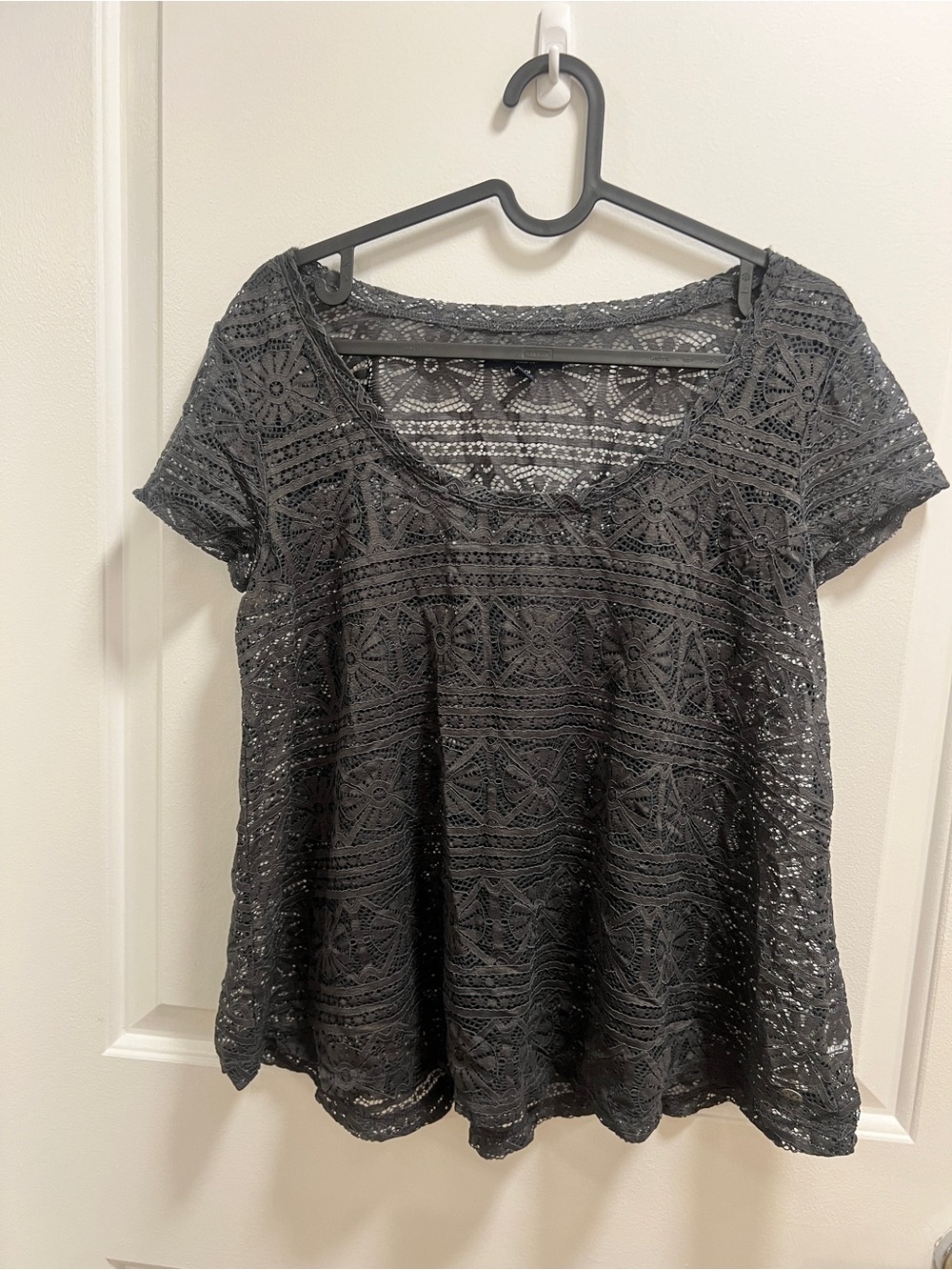 American Eagle Outfitters Black Lace Scoop Neck Tunic